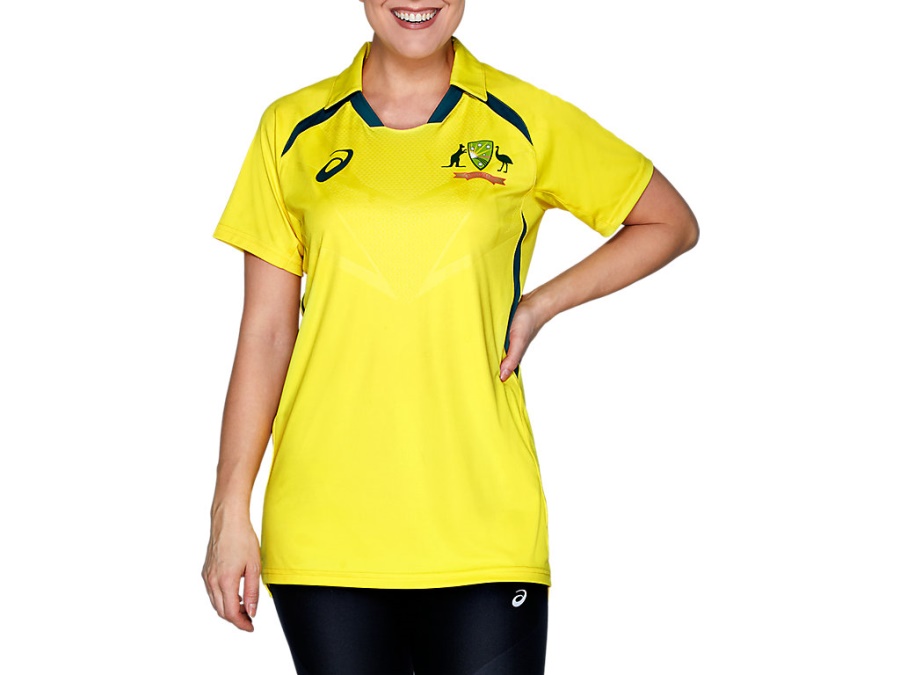 Asics Blazing Yellow CRICKET AUSTRALIA REPLICA ODI HOME SHIRT