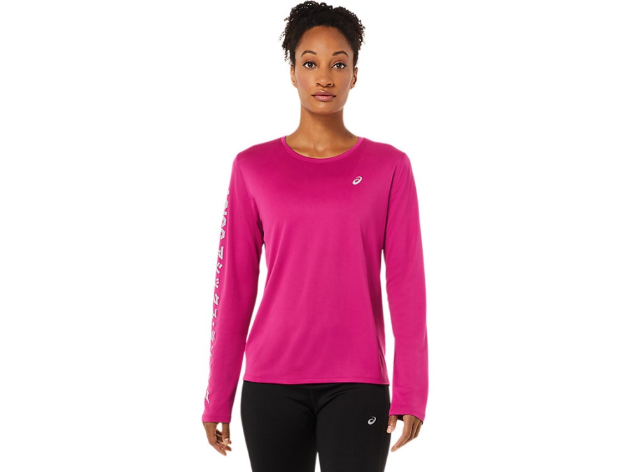 Asics KATAKANA LONG SLEEVED TOP Fuchsia Red