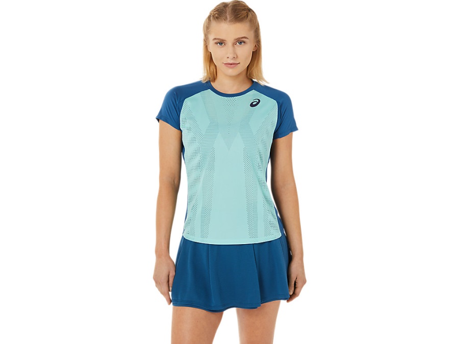 Asics Oasis Green-Light Indigo MATCH ACTIBREEZE SHORT SLEEVED TOP