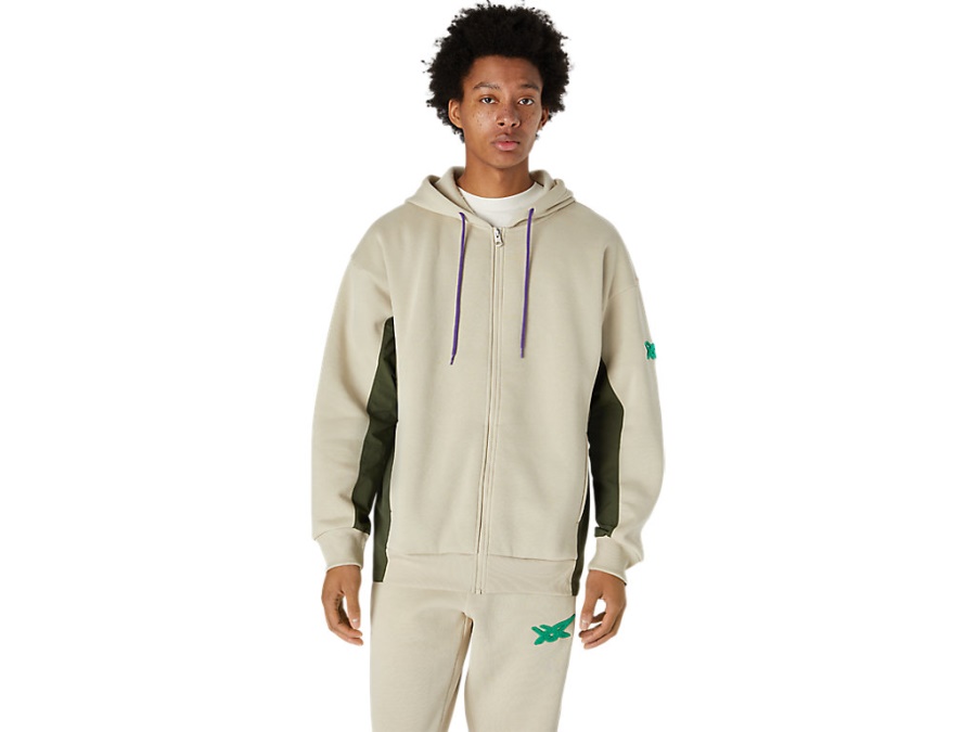Asics Putty BRUSHED FRENCH TERRY FULL ZIP HOODIE