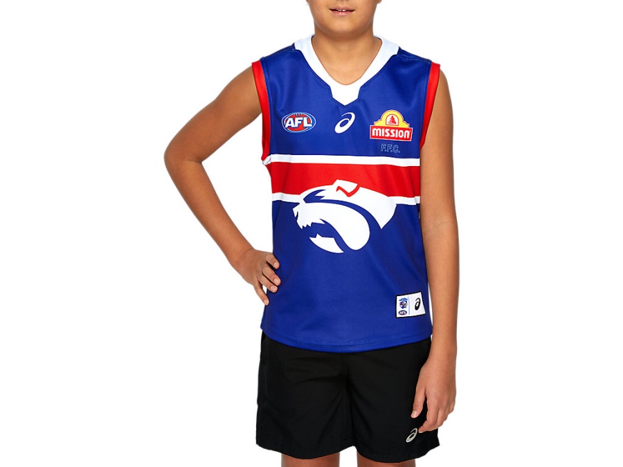 Asics Royal Blue WESTERN BULLDOGS REPLICA RETRO GUERNSEY YOUTH