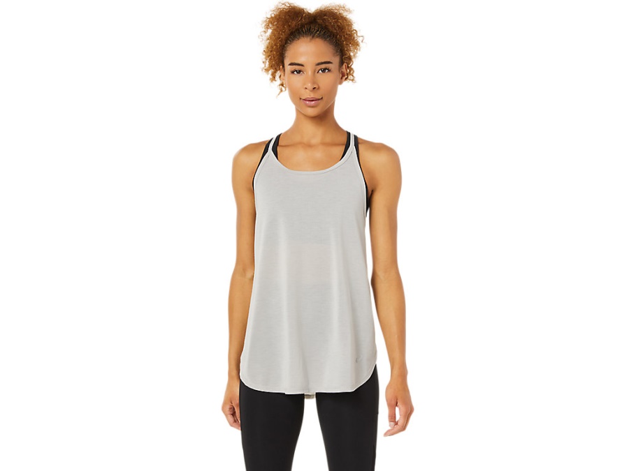 Asics SLIT SLEEVELESS TOP Oyster Grey