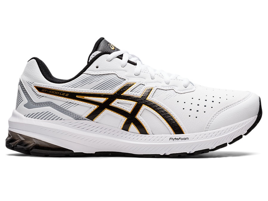 Asics White-Black GT-1000 LEATHER 2 (2E WIDE)