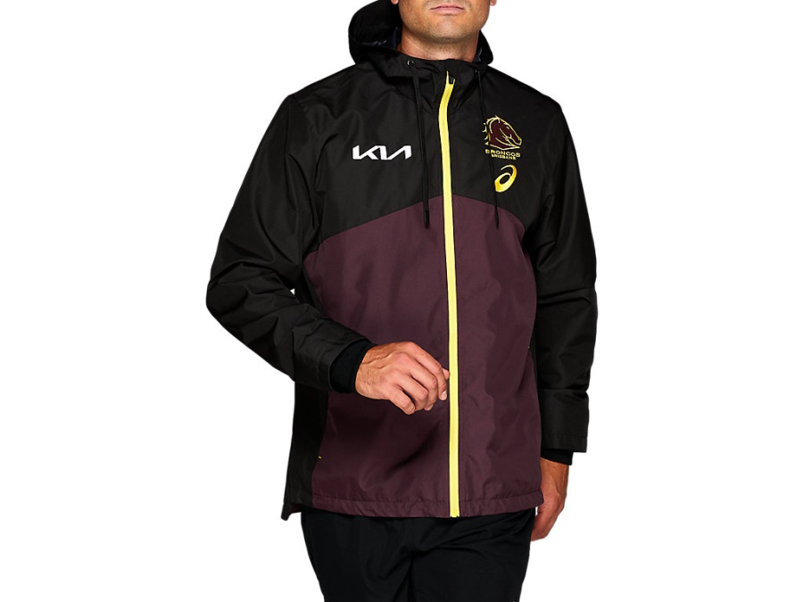 BRISBANE BRONCOS WET WEATHER JACKET Performance Black Asics