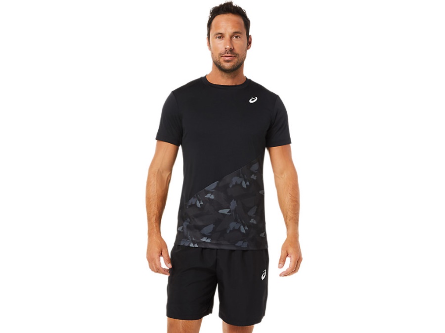 COURT GRAPHIC SHORT SLEEVED TOP Performance Black Asics