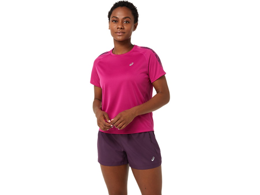 ICON SHORT SLEEVED TOP Fuchsia Red-Deep Plum Asics