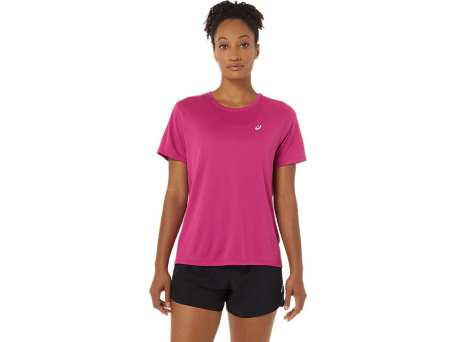 KATAKANA SHORT SLEEVED TOP Fuchsia Red Asics